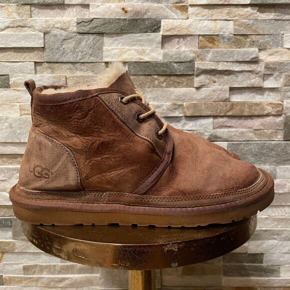 Vintage UGG Men’s 9 / Women’s 11 Shearling Chukka Boots | Distressed Chestnut main image 10